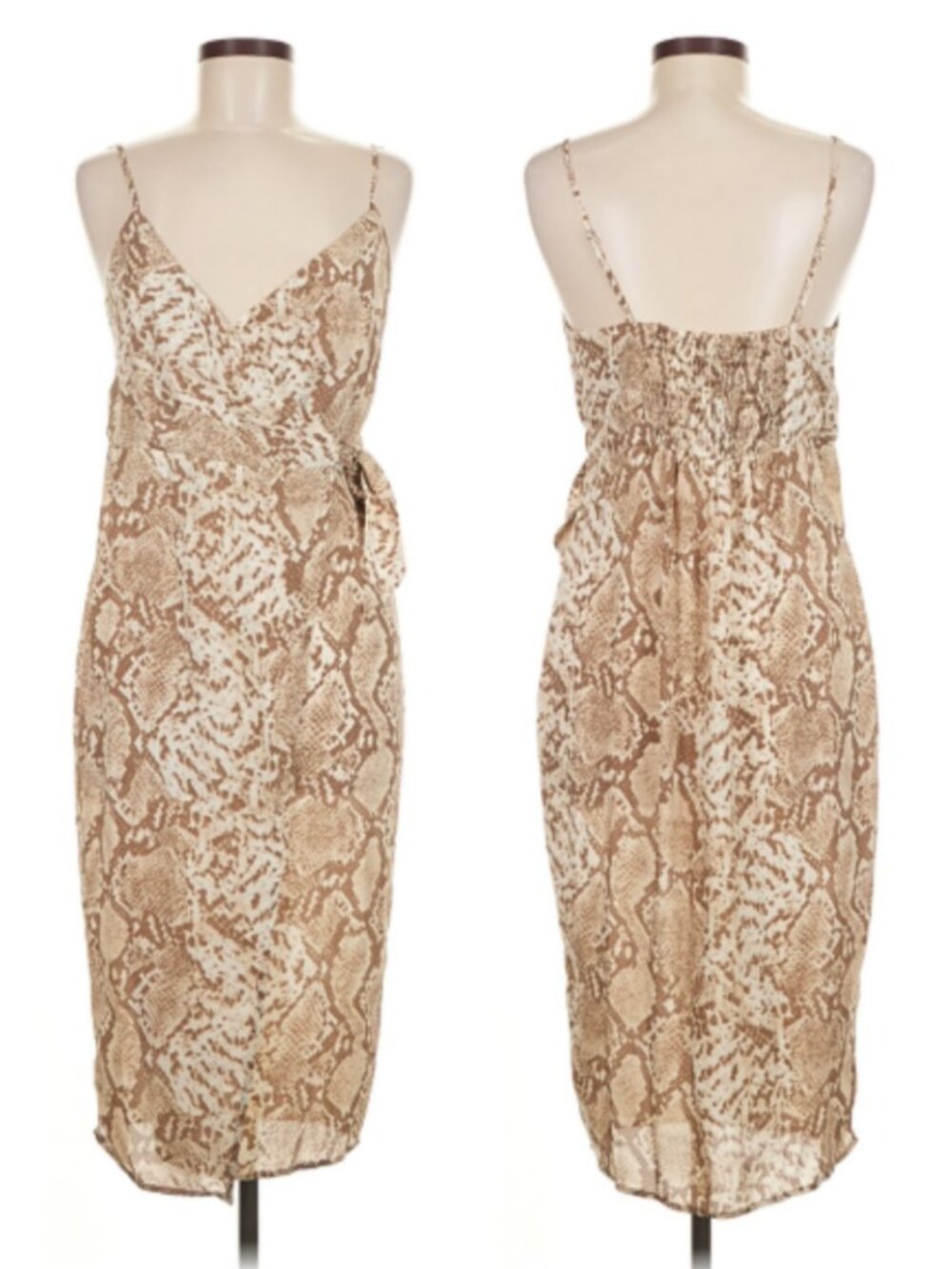Dress Forum Snake Print Wrap Dress NWT in Beige Medium